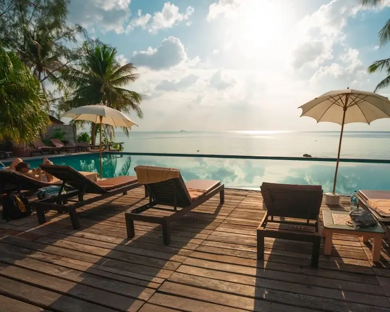 Ocean view resort cliffside infinity pool
